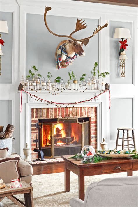 Marvelous Rustic Christmas Fireplace Mantel Decorating Ideas 02