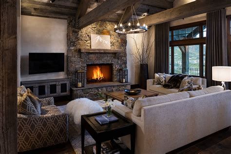 Warm Rustic Family Room Designs For The Winter 09