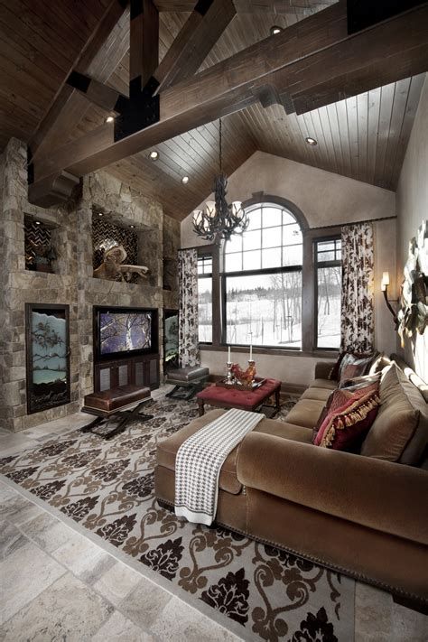 Warm Rustic Family Room Designs For The Winter 10