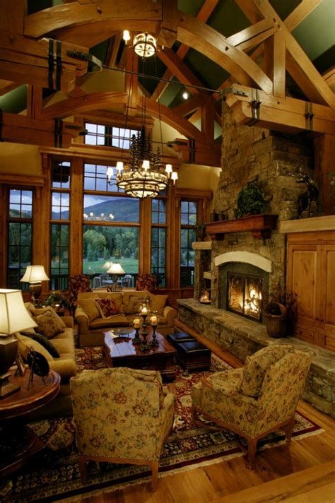 Warm Rustic Family Room Designs For The Winter 17