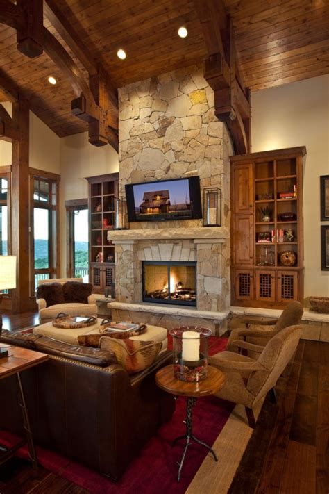 Warm Rustic Family Room Designs For The Winter 18