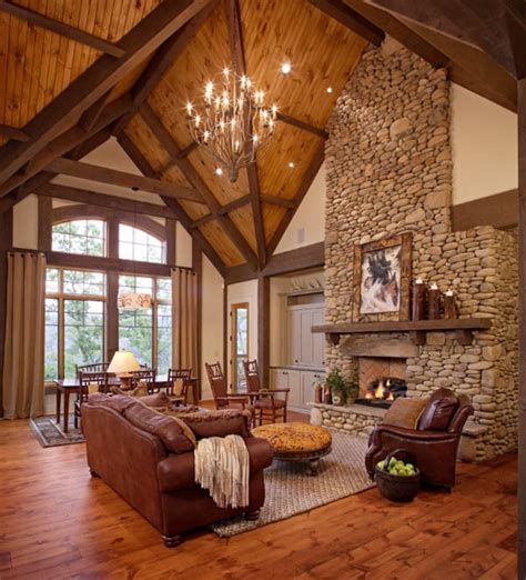 Warm Rustic Family Room Designs For The Winter 31