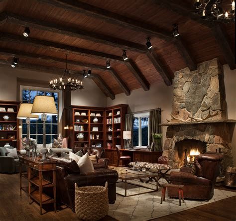 Warm Rustic Family Room Designs For The Winter 44