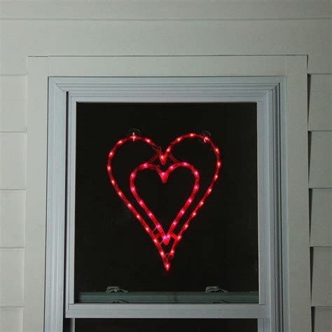 Comfy Lighted Valentine Window Decorations Ideas 38