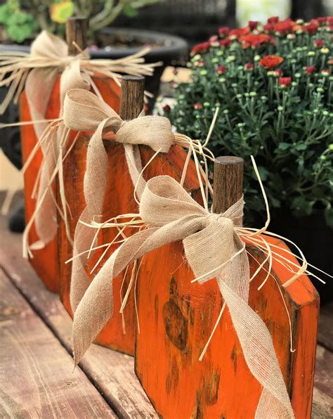 Beautiful Wooden Pumpkins For Yard 12