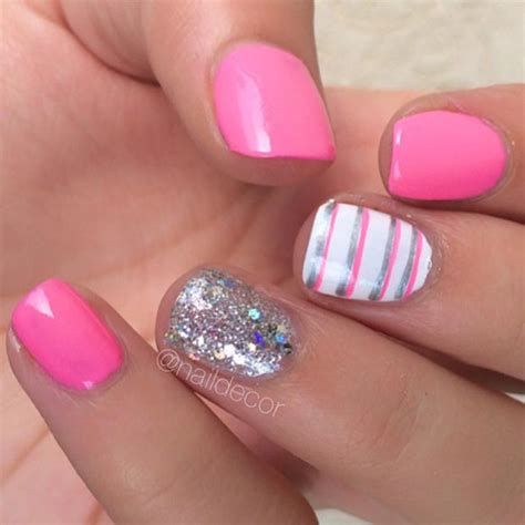 Inspiring Silver And Pink Nails 11