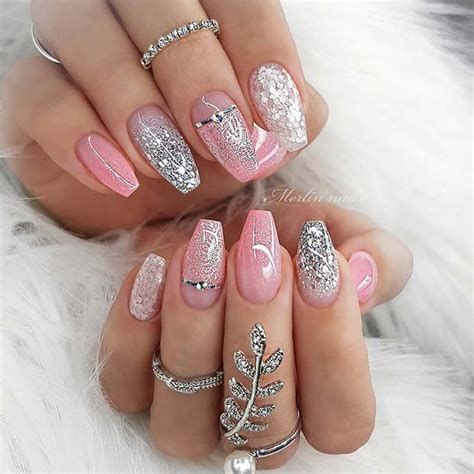 Inspiring Silver And Pink Nails 36