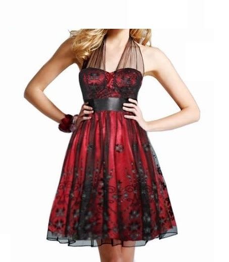 Totally Cute Red And Black Dress 03