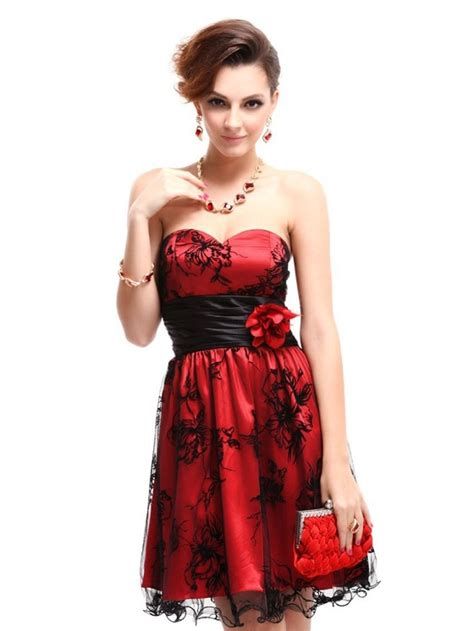 Totally Cute Red And Black Dress 39