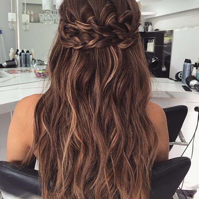 Braided Bun with Beach Waves