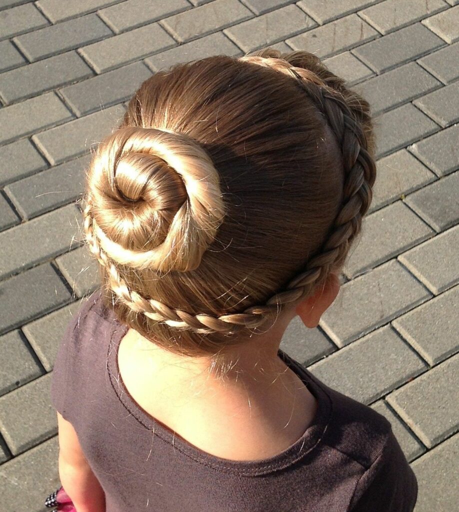 Braided Low Bun for 12 years old Girls