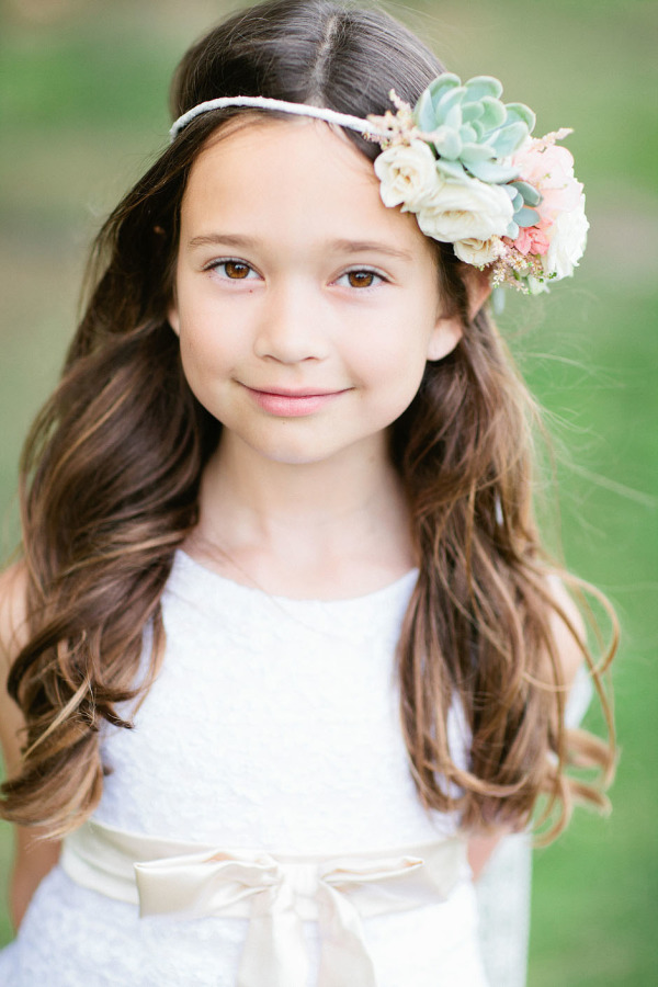 Little Girl Hairstyles with Flower Crown