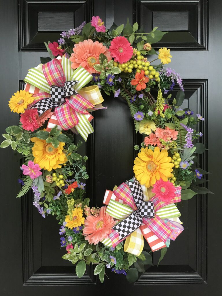 Gerbera daisies wreaths for front door