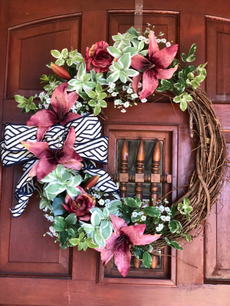 Lilies wreaths for front door
