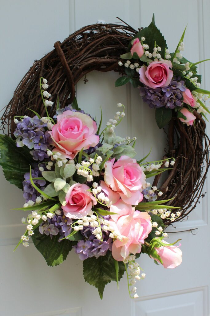 Pink Roses wreaths for front door