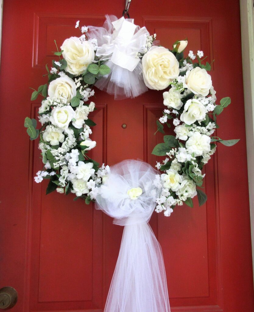 White Roses wreaths for front door