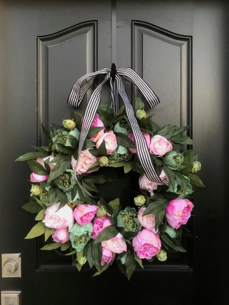 peonies wreaths for front door