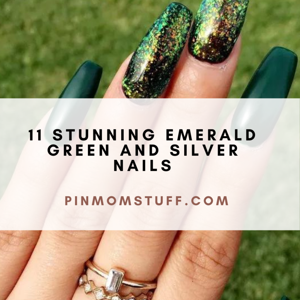 11 Stunning Emerald Green And Silver Nails