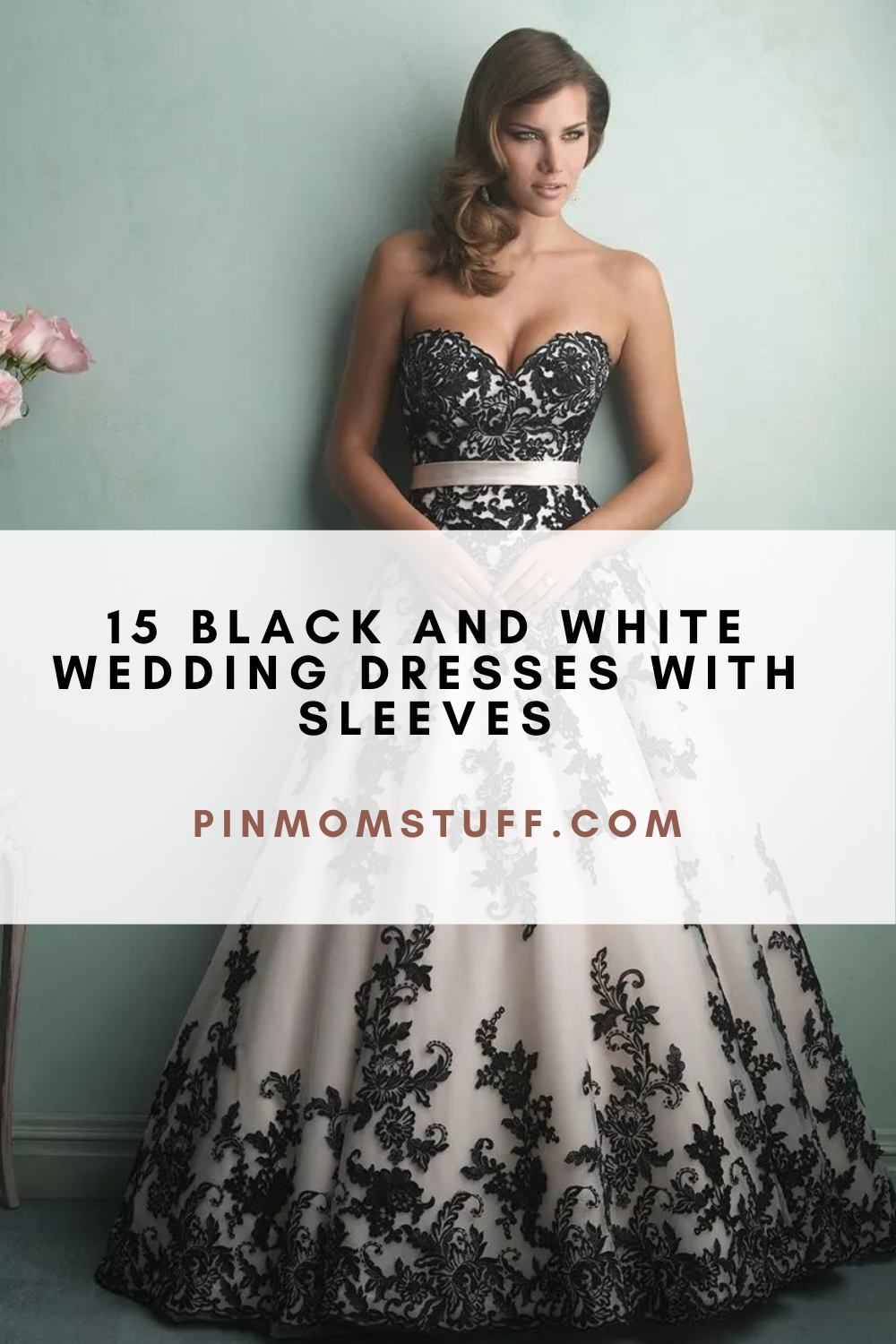 15 Black And White Wedding Dresses With Sleeves