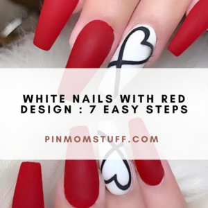 White Nails With Red Design 7 Easy Steps