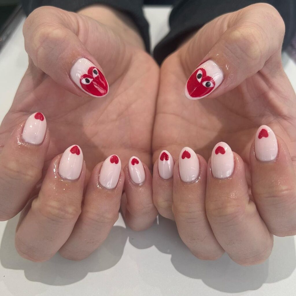 Easy Valentines Day Nail Art Designs Heart Shaped Nails Art 1