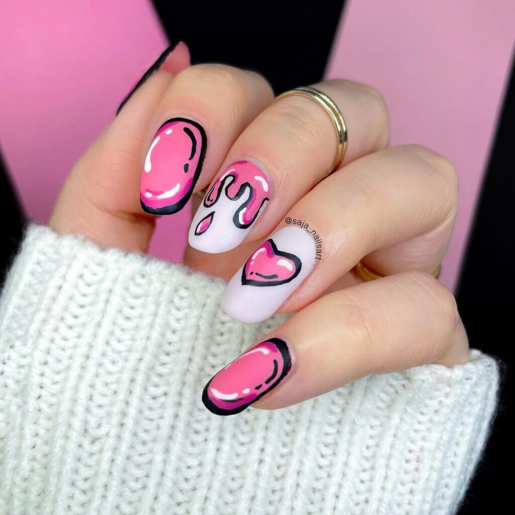 Easy Valentines Day Nail Art Nail Art with Decals